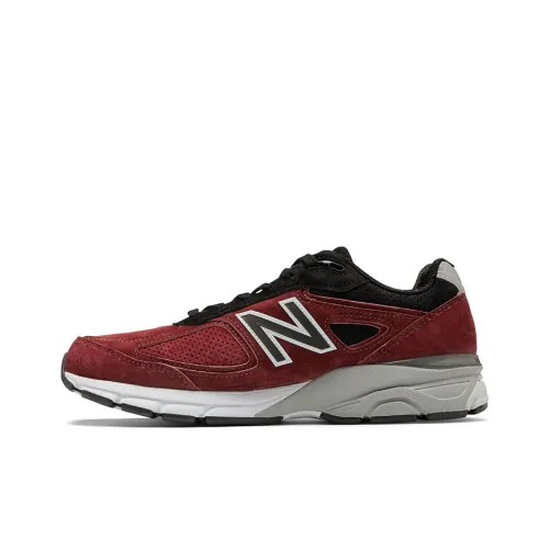 New Balance NB 990 V4 Low Топ Марафон Беговые кроссовки Унисекс Черный Красный D Ширина Версия для США