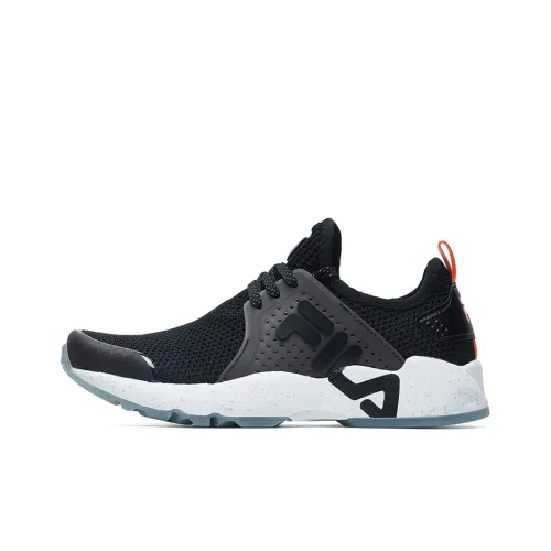 FILA Низкий Топ Марафон Беговые Кроссовки Женские Черный и Белый и Оранжевый