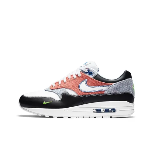Nike Air Max 1 Low Топ Беговые кроссовки Мужские Черные и Оранжевые