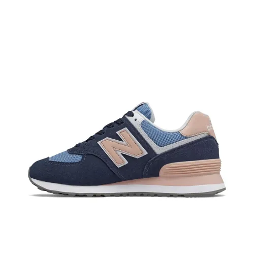 New Balance NB 574 Амортизация Покрытие Низкий Верх Беговые кроссовки Женские Ночной синий Розовый