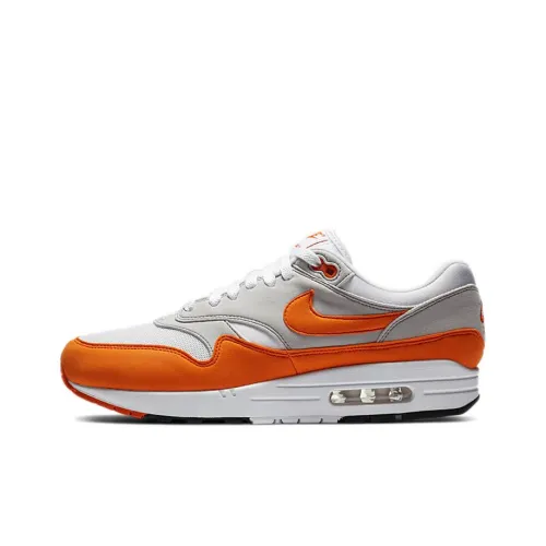 Nike Air Max 1 Low Топ Беговые кроссовки Мужской Серый Оранжевый