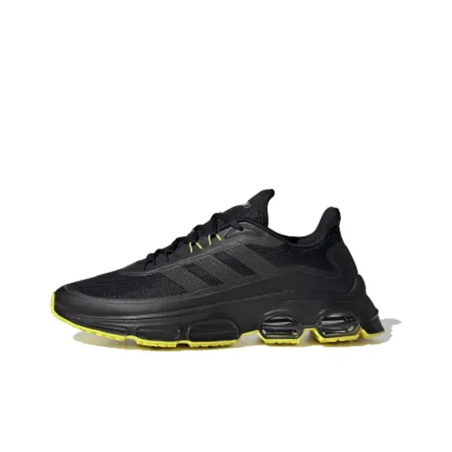 Adidas Quadcube Шокабсорберы Противоскользящие Устойчивые к истиранию Низкий Топ Марафон Беговые кроссовки Мужские Черные Желтые