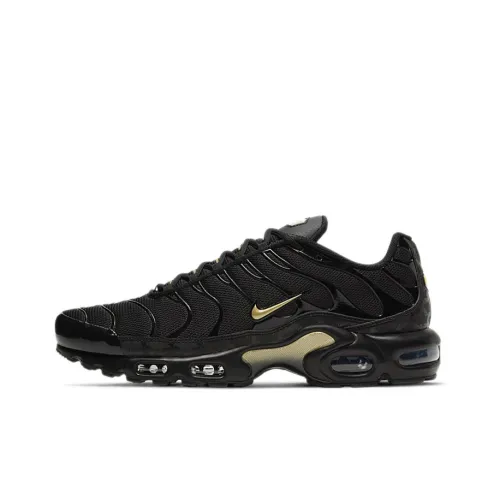 Nike Air Max Plus Low Топ Беговые кроссовки Мужские Черные Золотые