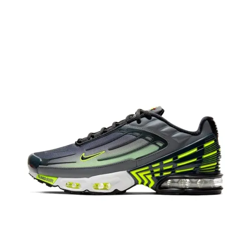 Nike Air Max Plus 3 Легкий Низкий Топ Air Cushion Беговые Кроссовки Унисекс Серый Зеленый