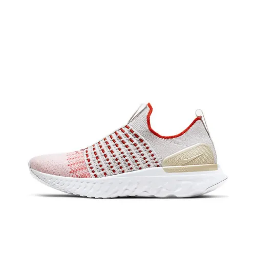 Nike React Phantom Run Flyknit 2 Амортизаторы для бега Низкий топ Беговые кроссовки Женские Белый Красный