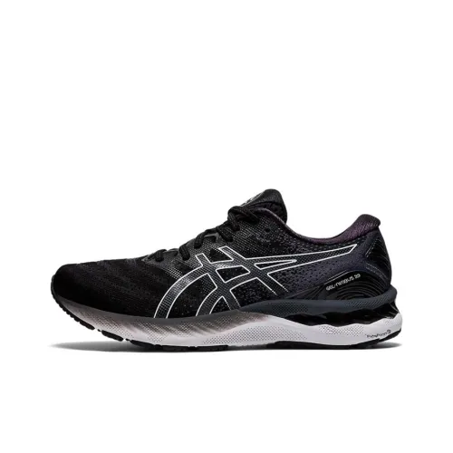 Asics Gel Nimbus 23 Low Топ Беговые кроссовки Мужские Черно-белые
