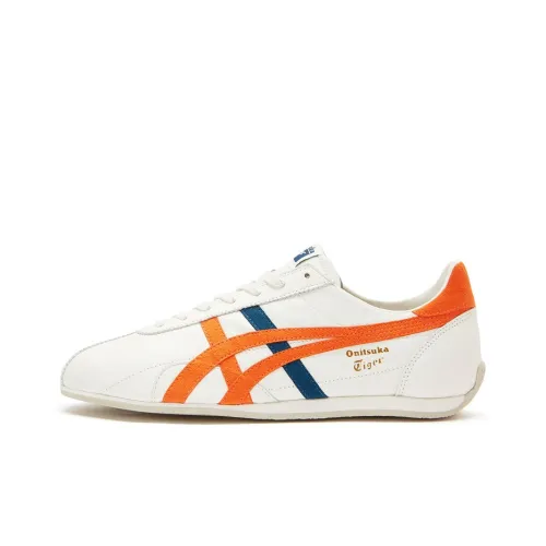 Onitsuka Tiger Runspark Амортизация Противоскользящий Легкий Низкий Топ Беговые кроссовки Унисекс Белый Оранжевый Синий