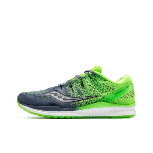 Saucony Freedom ISO2 Противоскользящие амортизаторы Легкий Низкий Топ Беговые кроссовки Мужские Зеленый Серый