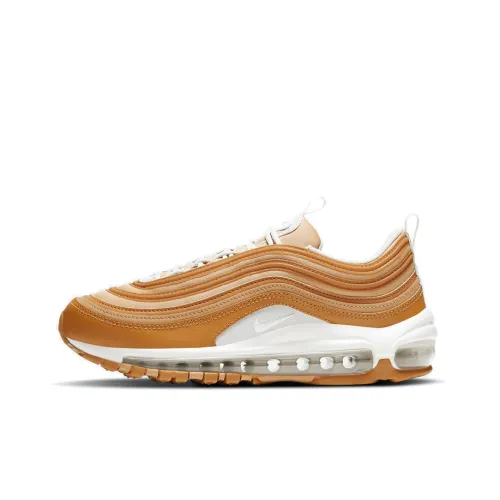 Nike Air Max 97 Амортизация Низкий Топ Воздушная Подушка Повседневные Беговые Кроссовки Женские Пшеница