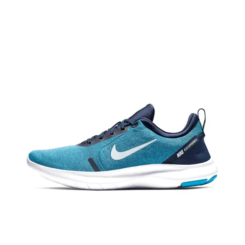 Nike Flex Experience RUN 8 Амортизирующие Slip-resistant Низкий Топ Беговые кроссовки Мужские Синий Белый