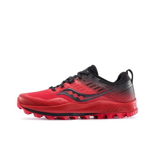 Saucony Shock Absorbers Slip-resistant Abrasion-resistant Lightweight Low-top Training Running Shoes Men's Red Black Сaucony Шок Absorbers Противоскользящий Устойчивый к износу Легкий Низкий Топ Тренировочные Беговые Кроссовки Мужские Красный Черный