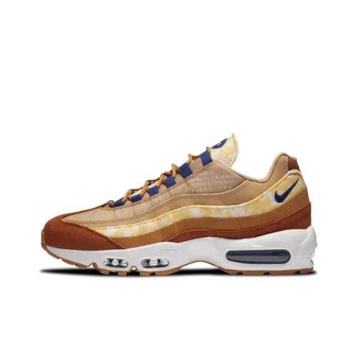 Nike Air Max 95 Low Беговые кроссовки Топ Унисекс Коричневый Оранжевый