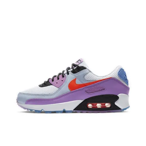 Nike Air Max 90 Low Топ Air Cushion Беговые кроссовки Женские Серый Оранжевый Фиолетовый