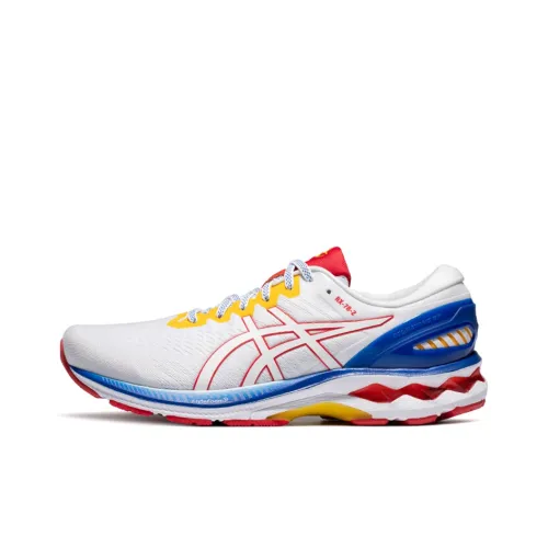 Gundam x Asics Гель Kayano 27 Low Топ Беговые кроссовки Мужские Белый Синий Красный