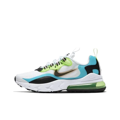 Nike Air Max 270 Low Топ Air Cushion Повседневные Беговые кроссовки Женские Белый Зеленый Синий