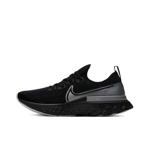 Nike React Infinity Run Flyknit 1 Амортизирующие шоки противоскользящие низкий топ беговые кроссовки мужской черный серый