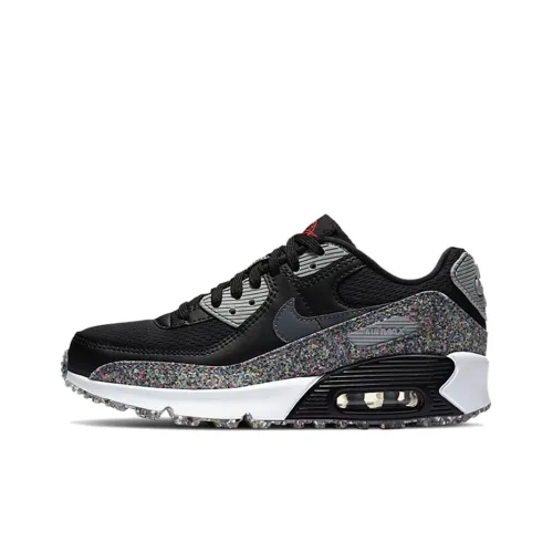 Nike Air Max 90 Low Топ Air Cushion Повседневные Беговые Кроссовки Женские Черные Серые