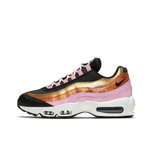 Nike Air Max 95 Low Топ Повседневные Беговые кроссовки GS Черный Золото Розовый