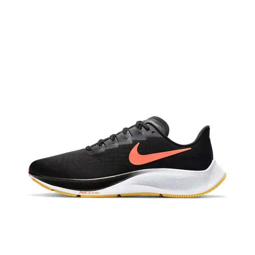 Nike Pegasus 37 Low Топ Air Cushion Беговые кроссовки Мужские Черный Оранжевый