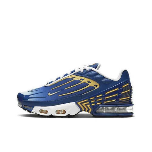 Nike Air Max Plus 3 Амортизация Низкий Топ Беговые Кроссовки Женские Синий Желтый