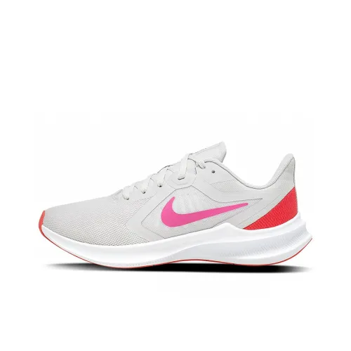 Nike Downshifter 10 Амортизация Противоскользящий Легкий Низкий Топ Повседневные Беговые Кроссовки Женские Серый Розовый