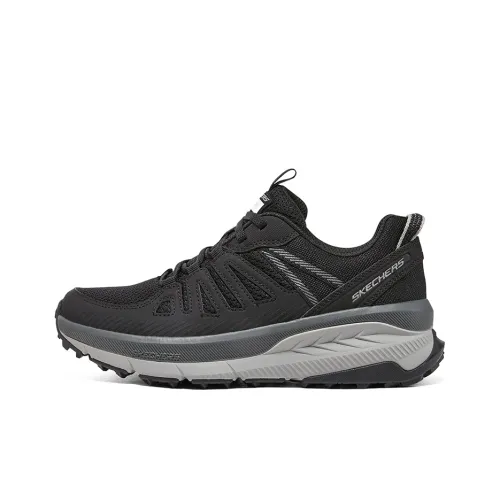 Skechers Switch Back Low Топ Беговые кроссовки Женские Черный Серый