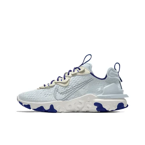 Yeti Out x Nike React Vision LOST Signal Shock Absorbers Slip-Resistant Low Top Беговые кроссовки Мужские Белый Фиолетовый