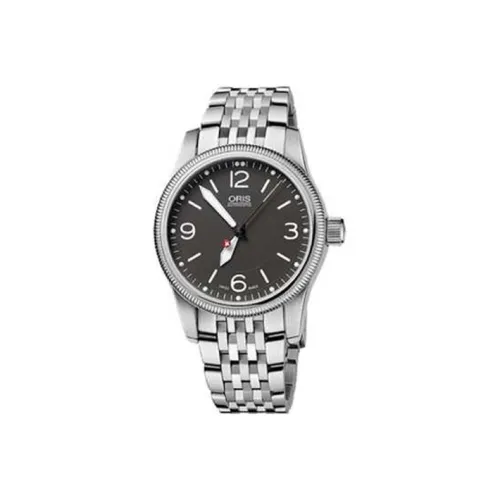 Oris Flight Collection Автоматический Механический Механизм Унисекс Часы 38 мм Черный Циферблат Стальной Корпус Часов Стальной Ремешок