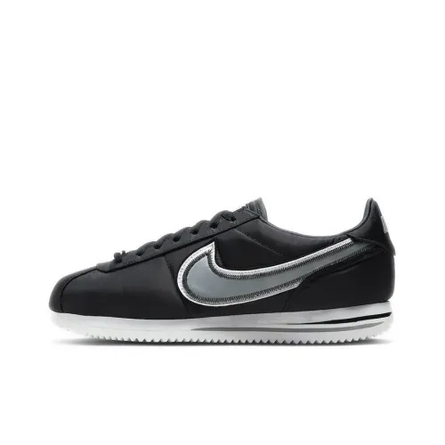Nike Cortez Шокабойеры Противоскользящие Низкие Беговые кроссовки Мужские Черные Серые