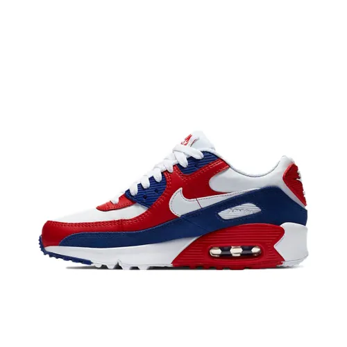 Nike Air Max 90 Low Топ Беговые кроссовки Женские Белый Синий Красный