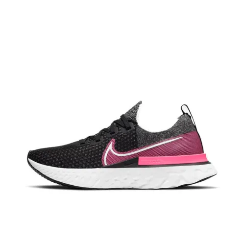 Nike React Infinity Run Flyknit 1 Амортизирующие шоки Противоскользящие низкие беговые кроссовки для женщин Черный Фиолетовый