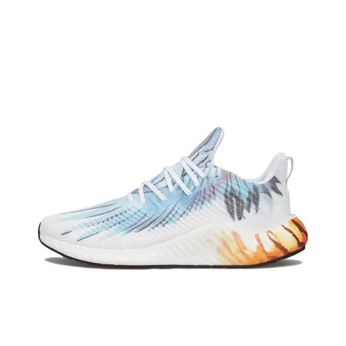 adidas Alphaboost Шок Absorbers Противоскользящие Устойчивые к истиранию Низкий Топ Беговые кроссовки Унисекс Синий Белый