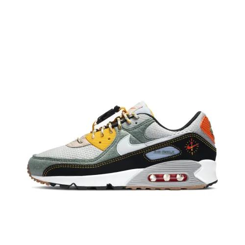 Nike Air Max 90 Low Беговые кроссовки Unisex Черный Серый Желтый