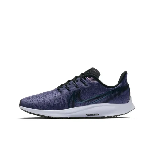 Nike Pegasus 36 Slip-Resistant Low Top Marathon Беговые кроссовки Женские Черный Фиолетовый