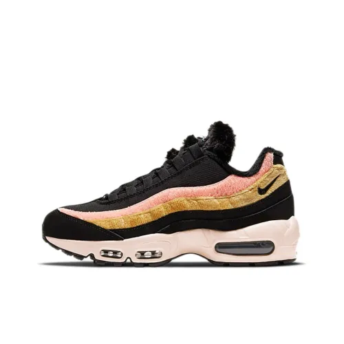 Nike Air Max 95 Low Топ Air Cushion Повседневные Беговые Кроссовки Женские Черный Розовый Синий