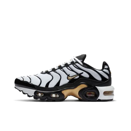 Nike Air Max Plus Low Top Беговые кроссовки GS Черный Белый Золото