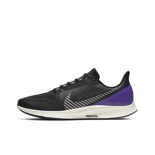 Nike Shock Absorbers Slip-Resistant Low Top Marathon Беговые кроссовки Unisex Черный Фиолетовый