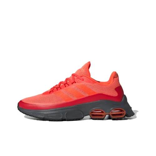 Adidas Quadcube Shock Absorbers Slip-Resistant Breathable Low-Top Running Shoes Men's Red Gray Adidas Quadcube Shock Absorbers Противоскользящие Дышащие Низкие Беговые Кроссовки Мужские Красный Серый