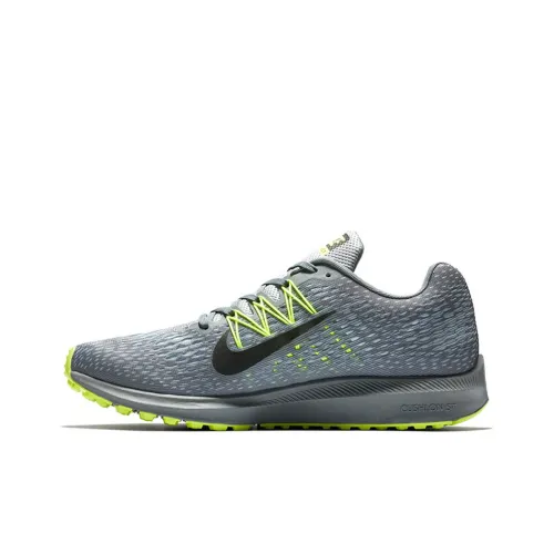Nike Zoom Winflo 5 Амортизирующие низкие беговые кроссовки с противоскользящим эффектом мужские серо-зеленые