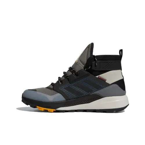 adidas Terrex Trailmaker противоскользящие высокие беговые кроссовки для мужчин серый черный желтый