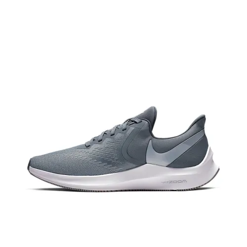 Nike Zoom Winflo 6 Амортизирующие низкие беговые кроссовки с противоскользящим покрытием мужские серо-серебристые