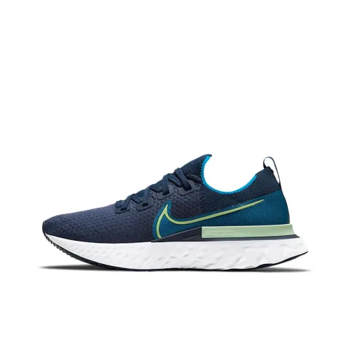 Nike React Infinity Run Flyknit 1 Амортизаторы Shock Resistant Низкий Топ Повседневные Беговые кроссовки Мужские Темно-синие