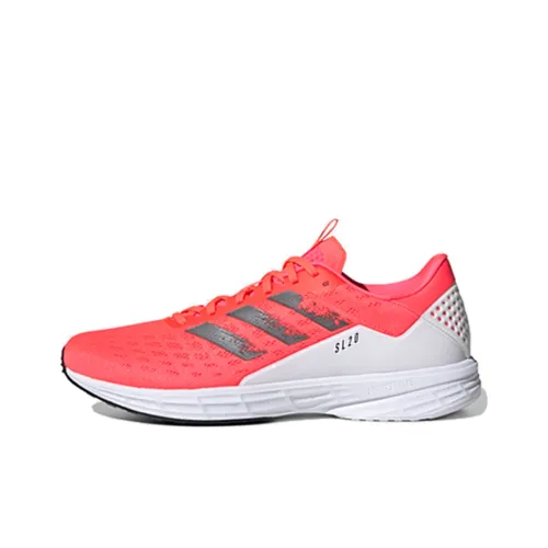 Adidas Sl20 Дышащие Низкие Кроссовки для Бега Marathon Мужские Розовые Белые