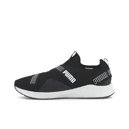 PUMA Nrgy Star Slip On Дышащий Противоскользящий и Устойчивый к Износу Низкий Топ Беговые Кроссовки Унисекс Черный Белый