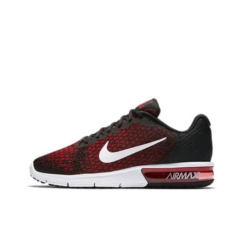 Nike Air Max Sequent Low Топ Air Cushion Марафон Беговые кроссовки Унисекс Черный Красный