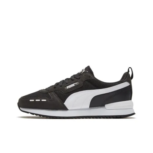 PUMA R78 Устойчивый к истиранию низкий топ Повседневная городская обувь для коммутирования и бега Унисекс Черный Белый