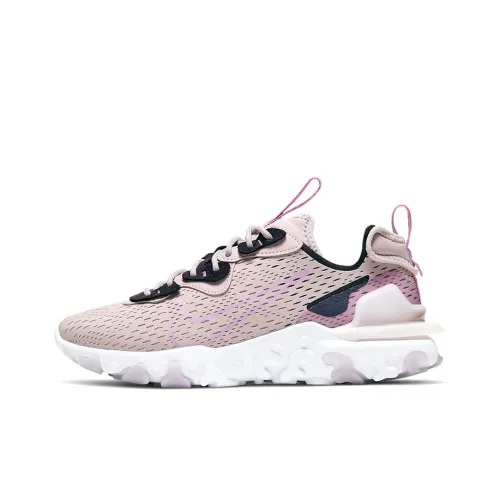 Nike React Vision Slip-Resistant Abrasion-Resistant Low-Top Беговые кроссовки Женские Серый Розовый