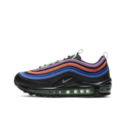 Nike Air Max 97 Low Топ Повседневные Беговые Кроссовки Женские Черная Радуга