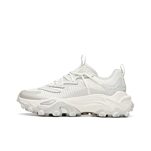 ANTA Амортизирующие подошва Устойчивая к истиранию Дышащий Низкий топ Беговые кроссовки Мужские Белый Серый