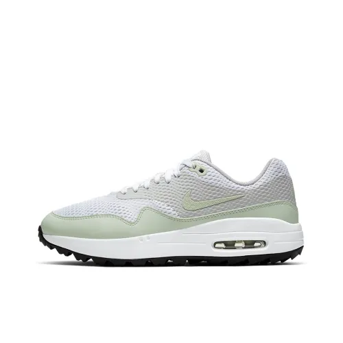 Nike Air Max 1 Low Топ Беговые кроссовки Женские Серый Белый Зеленый